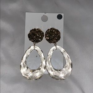 Gold and clear earrings